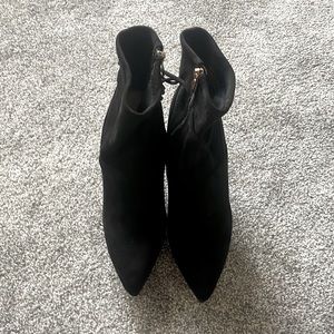 Black velvet booties barely worn